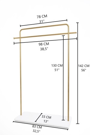 Zeus Metal Ayaklı Askılık Konfeksiyon Askılığı Gold Elbise Askılığı Kıyafet Askılığı - 5