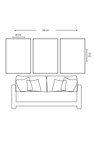 Zevahir 3-teilige Leinwand 90 x 60 cm Schilf moderne Malerei TKVS-49 - 2