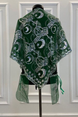 (منز) - العريس الأخضر (حنان) - غطاء الكتف - شال - حنانة حجاب (تغرا العثمانية) - مع قفازات - Zeymerade