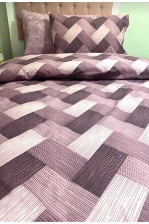 Zigzag Plum 4-teiliges Bettbezug-Set mit elastischen Laken für eine Einzelperson (100 x 200 cm) yenizigzak-nevrresimtk - 5