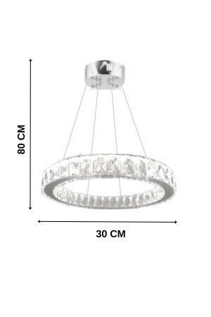 Zilla Single Modern Pendelleuchte Kristallstein LED-Kronleuchter - 3 Farben (WEISS - GELB - TAGESLICHT)30 cm SAPPHIRE30GMS - 3