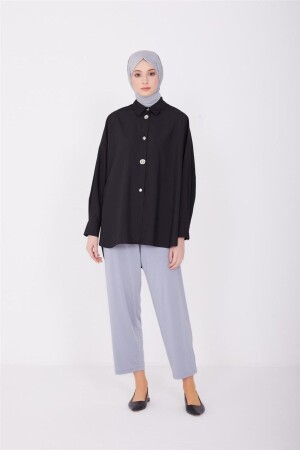 Zincir Şeritli Örme Pantolon 23y2406 Gri - Armine