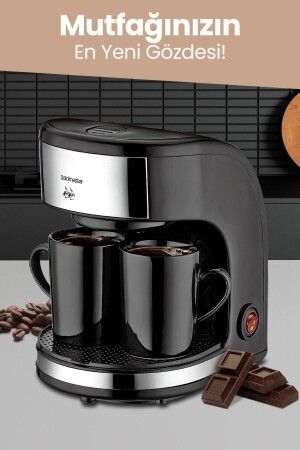 Zinde Yıkanabilir ve Temizlenebilir Filtreli Çift Kupalı Filtre Kahve Makinesi - 3