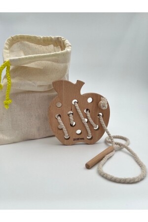 مـنـز-مونتيسوري لعبة خشبية تعليمية حبل تفاحة - Zoziva