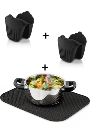 مادة مكنسة جفاف الأطباق من سليكون - لا تنزلق سوداء وشكل كعك من سليكون - ZÜBA