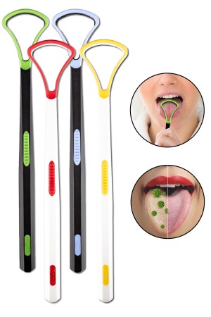 Zungenreinigungsset 4-teilig, Zungenschaber, Zungenreiniger, hygienische Silikonspitze, Zungenreinigungsstab - 2