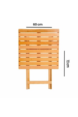 Zusammenklappbares Bistro-Set aus Buchenholz – Eiche - 8