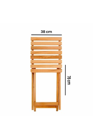 Zusammenklappbares Bistro-Set aus Buchenholz – Eiche - 9