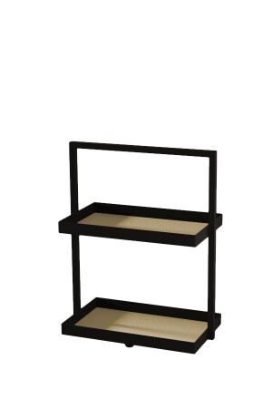 Zwei Ebenen, rechteckig, cremefarbenes Leder, Küche, Schmuck, Make-up, Badezimmer, Organizer, Organizer, 35 cm, L4282791809-2 - 5