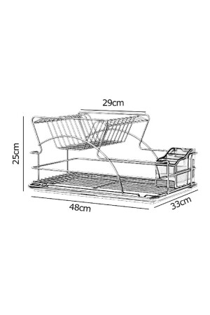 Zweistufiger mattschwarzer Geschirrkorb und Tellerständer KB009BLACK - 6