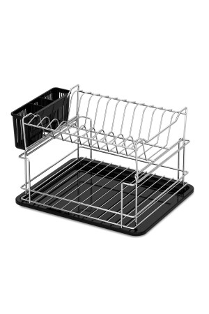 Zweistufiger modularer Tellerständer, Geschirrständer, Chrom + Schwarz, KB010-11. NW. 010. 18 - 5