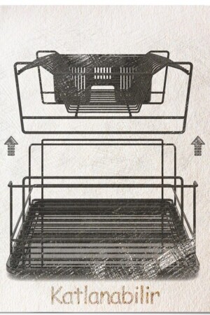 Zweistufiger modularer Tellerständer, Geschirrständer, Chrom + Schwarz, KB010-11. NW. 010. 18 - 7