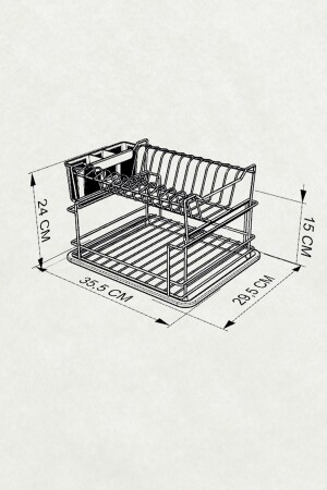 Zweistufiger modularer Tellerständer, Geschirrständer, Chrom + Schwarz, KB010-11. NW. 010. 18 - 8