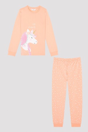 Zweiteiliges, langärmliges Sparkle-Pyjama-Set für Mädchen PNAFZUD923SK-MIX - 4