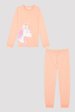 Zweiteiliges, langärmliges Sparkle-Pyjama-Set für Mädchen PNAFZUD923SK-MIX - 3