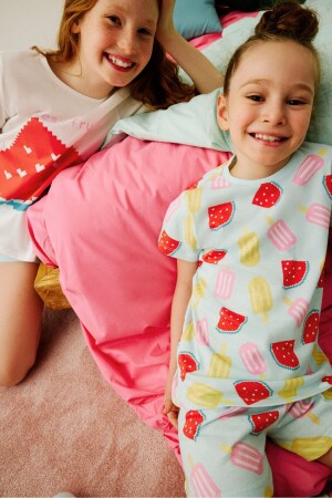 Zweiteiliges mehrfarbiges Wassermelonen-Pyjama-Set für Mädchen - 1