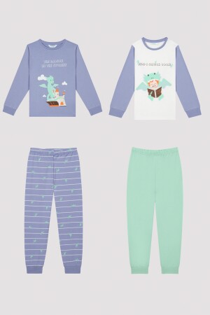 Zweiteiliges Pyjama-Set „Dragon Book LS“ für Jungen PN85FXCS23SK-MIX - 1