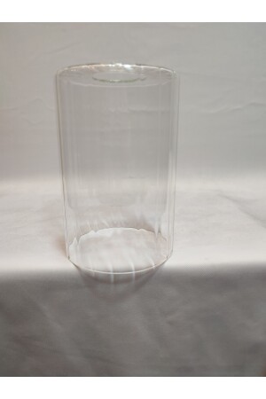 Zylinder-Kronleuchter aus Glas. Transparent, selbstgestreift. (E. 27)Durchmesser:10. 00cm-h:15. 00cm. normal, je nach Leuchtmittel: ZYLINDERGLAS, TRANSPARENT, GESTREIFT - 7