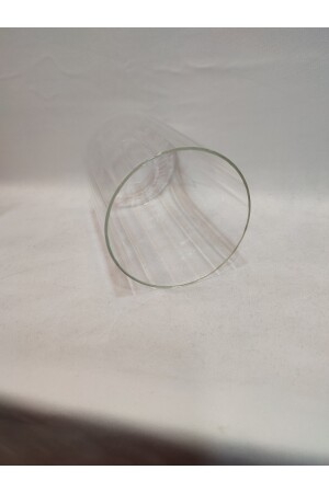 Zylinder-Kronleuchter aus Glas. Transparent, selbstgestreift. (E. 27)Durchmesser:10. 00cm-h:15. 00cm. normal, je nach Leuchtmittel: ZYLINDERGLAS, TRANSPARENT, GESTREIFT - 8